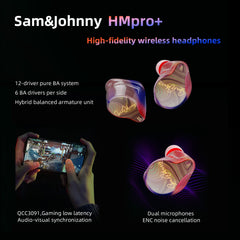 Sam&Johnny HMpro Aurora II real wireless HiFi earphones with 12 driver pure BA system
