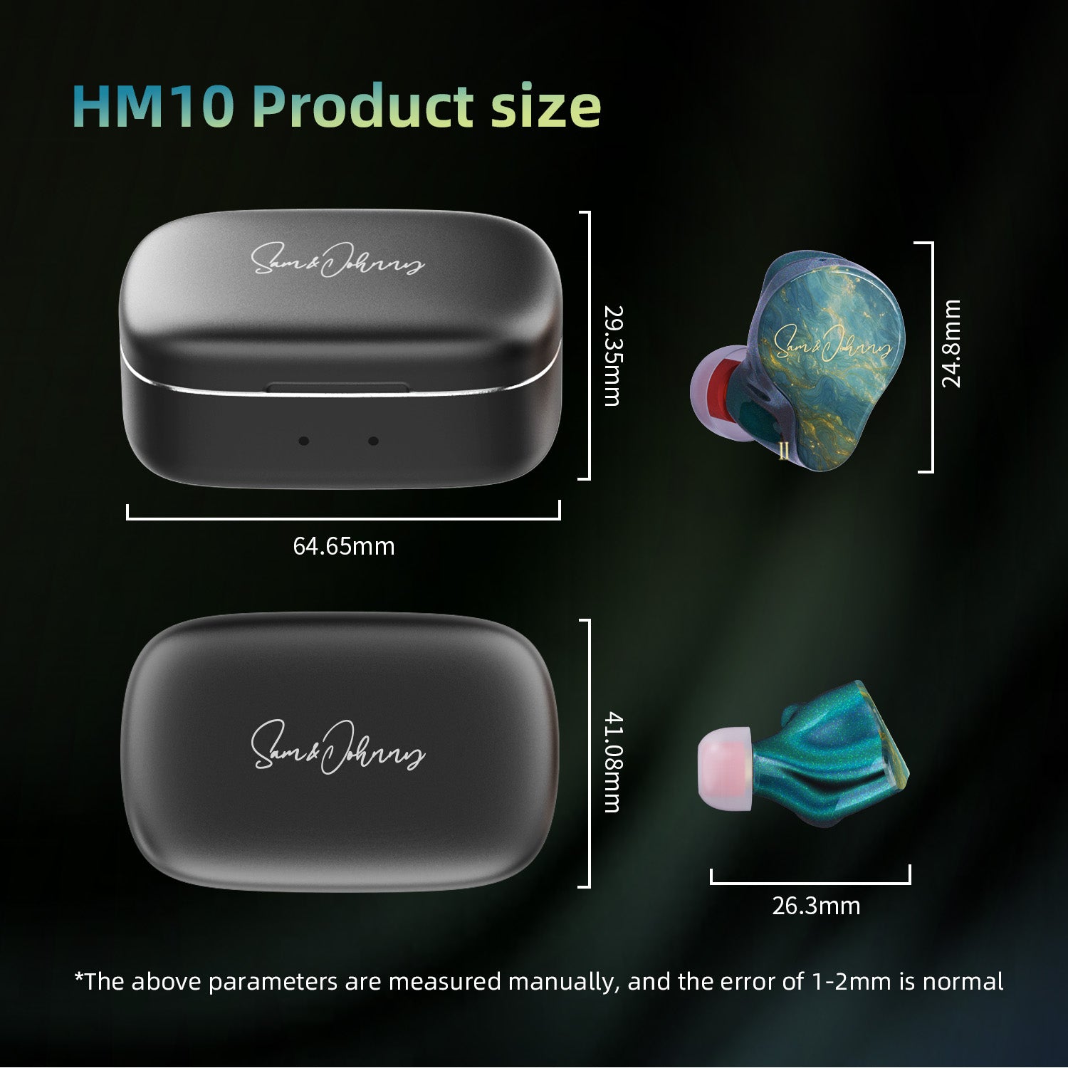 Sam&Johnny HM10 real wireless HiFi earphones with 12 driver pure BA system