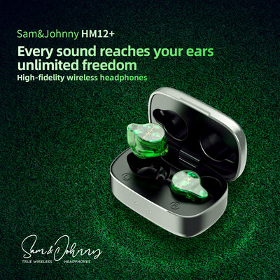 Sam & Johnny HM12+ Bluetooth 5.2 HiFi Wireless Headphones with Charging Case