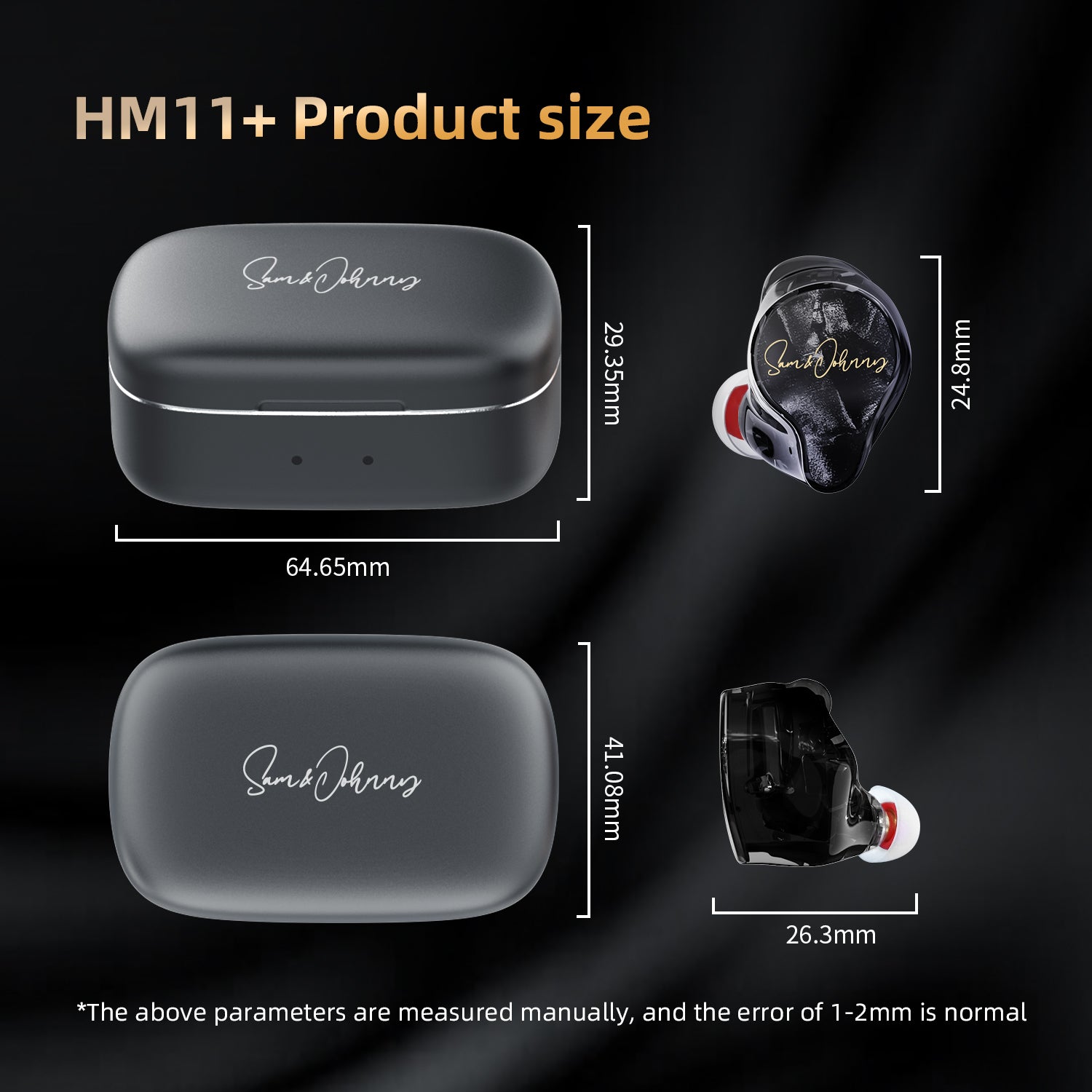 Sam & Johnny HM11+ Bluetooth 5.2 HiFi Wireless Headphones with Charging Case