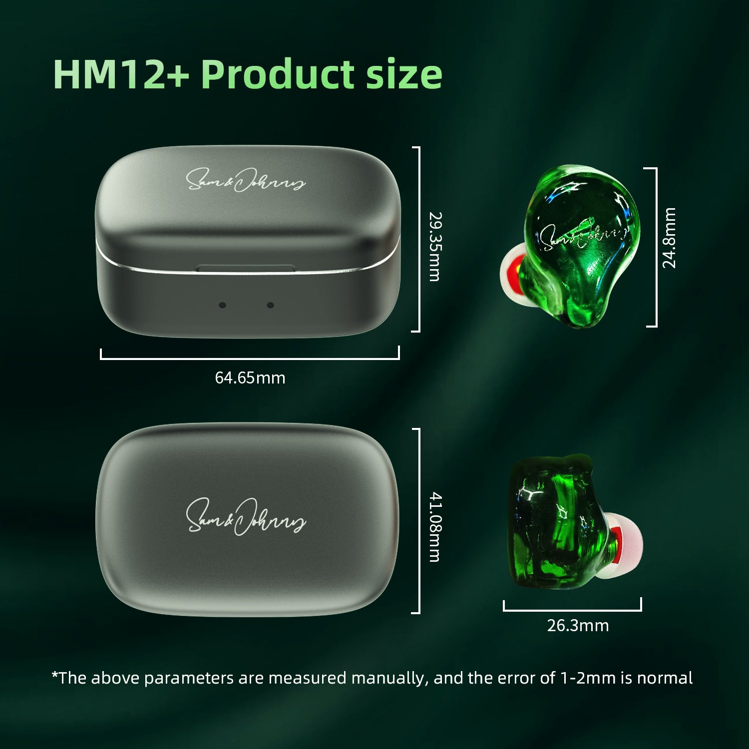 Sam & Johnny HM12+ Bluetooth 5.2 HiFi Wireless Headphones with Charging Case